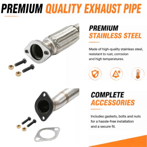54971 Flex Exhaust Pipe for 15-17 Chrysler 200 & 14-18 Jeep Cherokee E39H - size: Chrysler 200/Jeep Cherokee