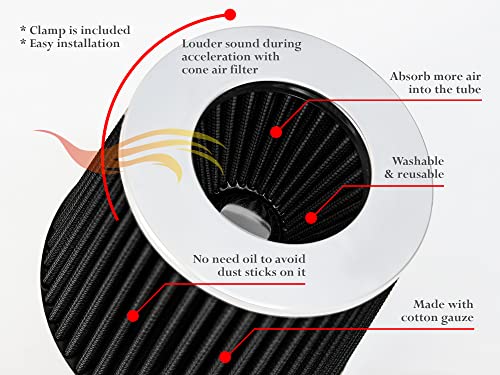 Short Ram Intake Kit for 98-01 Ranger/98-01 B3000 3.0L V6 (Black) - color: Black