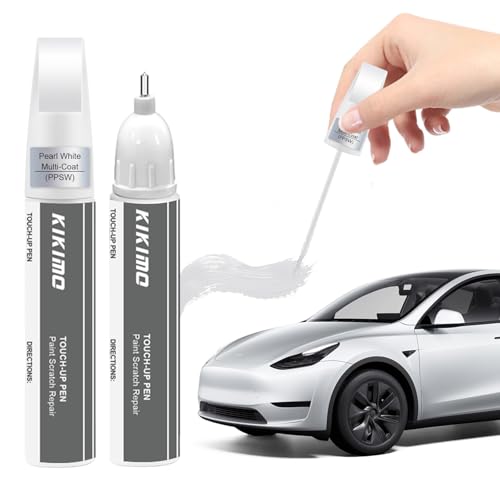 KIKIMO for Tesla Touch Up Paint(Pearl White Multi-Coat(PPSW)) - color: Pearl White Multi-Coat(PPSW)