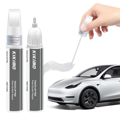 KIKIMO for Tesla Touch Up Paint(Pearl White Multi-Coat(PPSW)) - color: Pearl White Multi-Coat(PPSW)