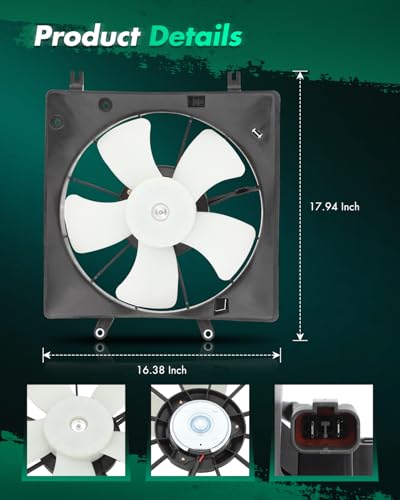 SCITOO 600800 Electric Radiator Fan for Acura for TL 04-08 3.2L 07-08 3.5L - size: 600800
