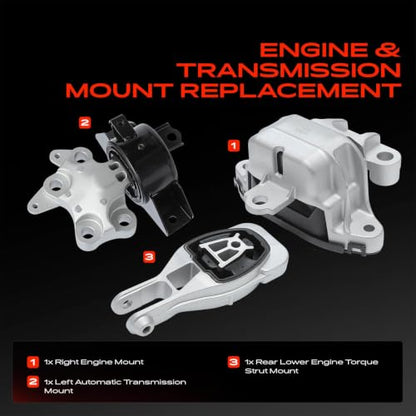 A-Premium Engine Motor and Transmission Mount Kit, with Torque Strut Mount