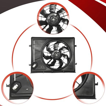 PartsFlow Radiator Cooling Fan Assembly Compatible with 2007 2008 2009 2010 Hyundai Elantra 2.0L 620-493 253802H150 - color: For Hyundai Elantra