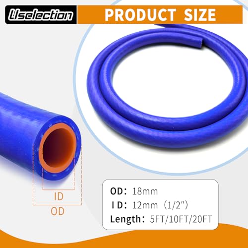 1/2" ID-10Ft(ID 12mm) Heater Hose Enhanced Double Reinforcement - color: Blue, size: 1/2" ID-10Ft(ID 12mm)