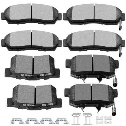 D1089 D1086 SCITOO Brake Pads Kits Front Ceramic Rear Semi-Metal 8pcs - size: Front-D1089 & Rear-D1086