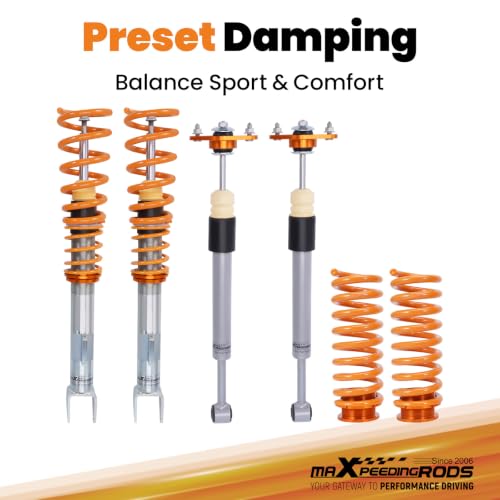 maXpeedingrods Coilovers for Chrysler 300C 2005-2010, for Dodge Magnum 2005-2010, Height Adjustable Coilovers Suspension Kit, Preset Damping Lowering Kit Gold