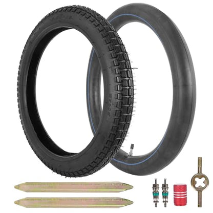 2.50-16 Tire and Inner Tube Set 6PR - Mini Cross Motorcross Front Tire and TR4 Heavy Duty Inner Tube Fit for 2.50-16 Off Road Pit Bike/Motorcycle Tire