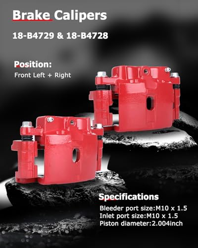 cciyu Front & Rear Brake Calipers W/Bracket 18B4729 18B4728 18B4726 18B4727 - size: Front & Rear[18-B4729+18-B4728+18-B4726+18-B4727]