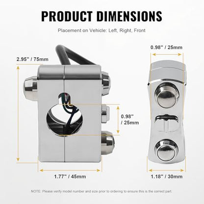 Bacar 1" Handlebar Switch Control for Harley Cruiser for Rebel for Vulcan