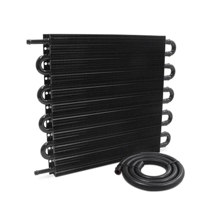 Universal Transmission Oil Cooler Kit,Aluminium alloy Tube and Fin Oil Cooler Kit (Black, 10 Pass) - color: Black, size: 10 Pass