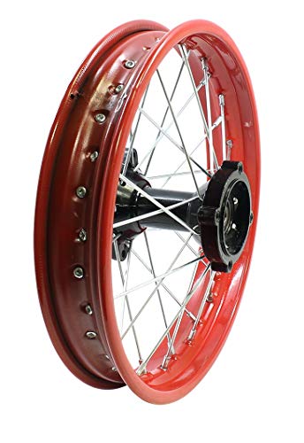 14" Steel RED Rear Rim Wheel Disk Brake Apollo SSR 125cc XR CRF Dirt Pit Bike Chines Made Dirt Bikes 12mm Shaft - color: Steel Red, size: 14"