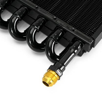 Universal 1/2" Transmission Oil Cooler Aluminium alloy 16 Pass Tube & Fin Black Compatible with 1/2" transmission cooler lines - color: Black, size: 16 Pass