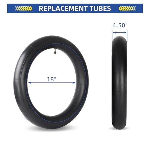 GICOOL (2 Pack) 3mm Heavy Duty 4.10/4.50-18" Inner Tubes, TR4 Valve Stem - size: 4.10/4.50-18