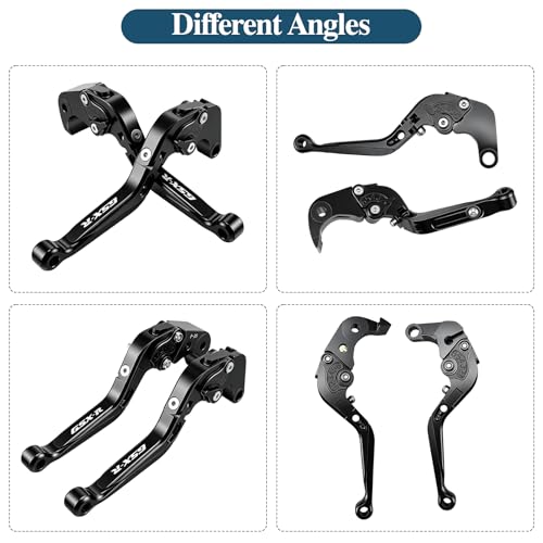 for Suzuki GSX-R 600 750(2006-2024) 1000R(2009-2024) GSX-R 1000(2005-2006) Motorcycle Brake and Clutch Lever Set Adjustable CNC Aluminum Replacement Clutch Levers(Black) - color: Black