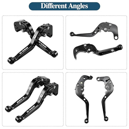 for Suzuki GSX-R 600 750(2006-2024) 1000R(2009-2024) GSX-R 1000(2005-2006) Motorcycle Brake and Clutch Lever Set Adjustable CNC Aluminum Replacement Clutch Levers(Black) - color: Black