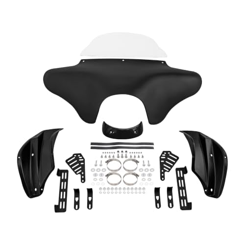TCT-MOTORPARTS Matte Black Batwing Fairing w/Windshield Fits for Suzuki Boulevard C50 2005-2019 - style: Matte Fairing+Clear Windshield+Bracket