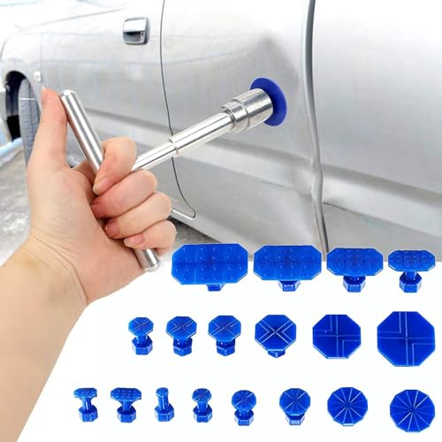 Small Dent Removal Kit, Small Hail Door Dding Dent Popper Kit for Car, Car Small Dent Suction Puller Include T Bar Dent Puller and 18 PCS Suction Cups - size: 19pcs