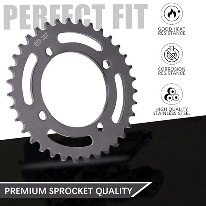 Ultimate 420 120 Links Chain & 420-13T& 35 Tooth Sprocket Set for 50cc to 170cc Dirt Bikes, ATVs, Go Karts, & Mini Bikes - CRF150, YZ80, SSR, Lifan, Coolster, & More!