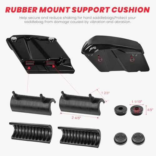 2014-2026 Rear Saddlebag Guard Crash Bar for Harley Touring Street Glide Road Glide Road King Electra Glide w/Cash Bar Support Bracket Kit - size: 2014-2026