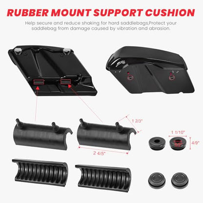 2014-2026 Rear Saddlebag Guard Crash Bar for Harley Touring Street Glide Road Glide Road King Electra Glide w/Cash Bar Support Bracket Kit - size: 2014-2026