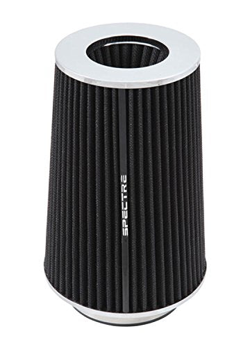Spectre Universal Clamp-On Air Filter: High Performance, Washable Filter: Round Tapered; 3 in/3.5 in/4 in Flange ID; 10.6 in (269 mm) Height; 6 in (152 mm) Base; 4.75 in (121 mm) Top, SPE-9731, Black