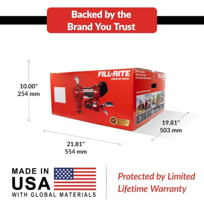 Fill-Rite FR1220HDSFQ 12V 15 GPM Fuel Transfer Pump with Premium Filter Package | Gasoline, Diesel, Kerosene, Ethanol Blends, Methanol Blends, & Biodiesel - style: Filter Package & Swivel