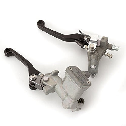 Dirt Bike Brake Master Cylinder Reservoir Cable Clutch Levers for TC TE CR WR FC TX FS 125 250 200 250 400 450 501 511 - color: Black