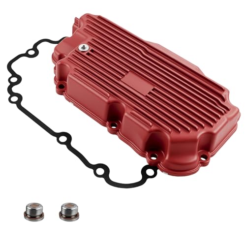 Upgraded 264-863 Red spray paint Aluminum Engine Oil Pan with Magnetic Drain Plug & Gasket Compatible with Q50 2016 2017 2018 2019 2020 2021 3.0L AWD, Q60 2017-2021 3.0L AWD