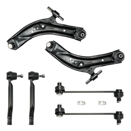 PHILTOP 6Pcs Front Lower Control Arm w/Ball Joint Sway Bar End Link Tie Rod End Fit for Nissan Rogue 2014-2020 Rogue Sport 2017-2022 Qashqai S/SV 2017-2019 Replacement Suspension Steering Kit