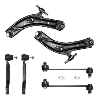 PHILTOP 6Pcs Front Lower Control Arm w/Ball Joint Sway Bar End Link Tie Rod End Fit for Nissan Rogue 2014-2020 Rogue Sport 2017-2022 Qashqai S/SV 2017-2019 Replacement Suspension Steering Kit