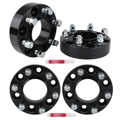 4pcs 6x135 Wheel Spacers 1.5 inch 38mm Thick, 6 Lug Wheel Adapters for 2015-2025 F150 Expedition, Navigator with M14x1.5 Studs and 87.1mm Hub Bore, 4pcs Black
