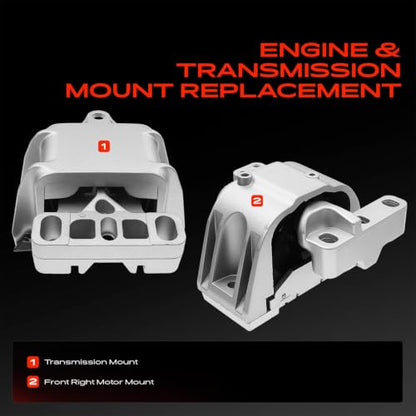 A-Premium Engine Motor Mount and Transmission Mount Kit, Set of 2