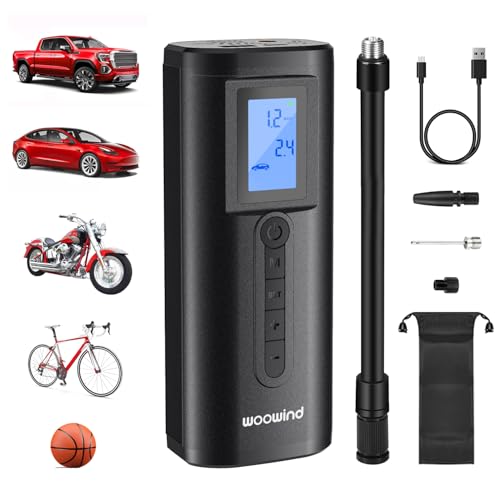 Woowind 2-in-1 Tire Inflator Portable Air Compressor 150PSI & Auto Shut-Off