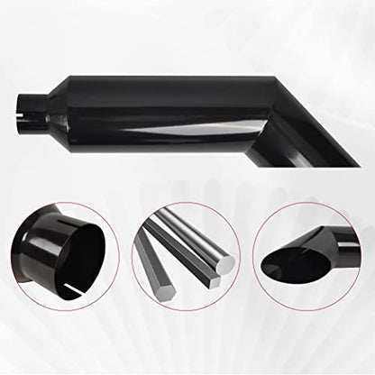 4 Inch Inlet 7 Inch Outlet Gloss Black Stainless Steel Miter Angle Cut Diesel Smoker Exhaust Stack Tip Diesel Exhaust Tip(Stack Smokers 4" ID Inlet 36" Long) - size: 4‘’Inlet 7‘’Outlet-Black