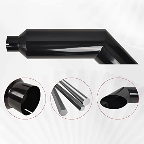 4 Inch Inlet 8 Inch Outlet Gloss Black Stainless Steel Miter Angle Cut Diesel Smoker Exhaust Stack Tip Diesel Exhaust Tip(Stack Smokers 4" ID Inlet 36" Long) - size: 4‘’Inlet 8‘’Outlet-Black