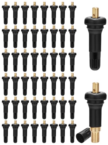 TAUTOY 50 Pcs TPMS 20008 Rubber Snap-in Tire Valve Stems Compatible with Chevy GMC Buick Ford Cadillac Pontiac Lincoln Subaru etc.