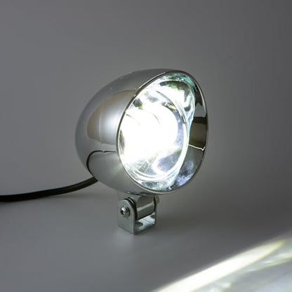 Chrome Bullet LED Motorcycle Fog Lights & Auxiliary Headlight - Dual Color DC12V for ATV, Cruisers, Scooters (style one) - style: style one