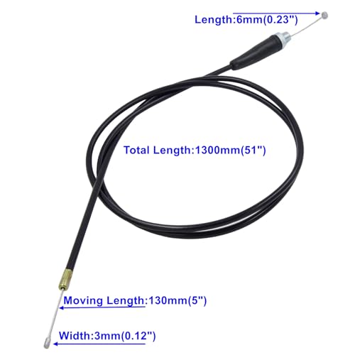 ELIFEPARTS 51inch Throttle Cable: Compatible with 50cc, 80cc, 90cc, 110cc 125cc 140cc 150cc 200cc Dirt Bike, Mini Bike and MB165 196cc 5.5hp MB200 200cc 6.5hp Pit Bike