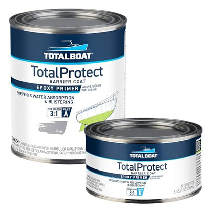 TotalBoat TotalProtect Marine Barrier Coat Epoxy Primer - Gray Quart - color: Gray, size: 1 Count (Pack of 1)