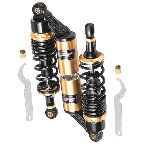 280mm (11 Inch) Air Shock Absorber, 330 lbs Capacity & 65mm Travel, Adjustable Spring Preload & Air Valve for ATV, UTV, Go Kart, Golf Cart, Dirt Bike, Motorcycle Suspension Upgrade