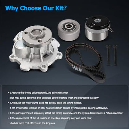 OTO-K Timing Belt Kit with Water Pump Compatible with 2009-2018 Chevy Cruze Sonic Aveo Aveo5,2009-2010 Pontiac G3,2007-2008 Saturn Astra,1.6L 1.8L,Replace#TCKWP338 - size: TCKWP338