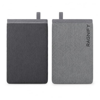Ragnify Pack of 2 Clay Mitt Auto Detailing Medium Grade Clay Bar Alternative Mitt for Flawless Removal of Surface Bonded Micro Contaminant (Gray) - color: Gray