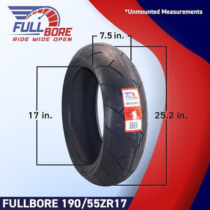 FULL BORE M1 Front Rear Motorcycle Tire Set 120/60ZR17 190/55ZR17 2 Pack - size: 190/55ZR17/ 120/60ZR17