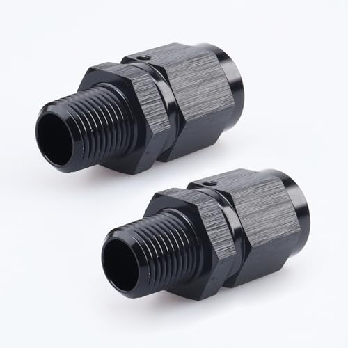 AC PERFORMANCE -4 AN Female to 1/8" NPT Male Swivel Fitting Aluminum 2PCS - color: Black, size: 4AN to 1/8 NPT - 2PCS