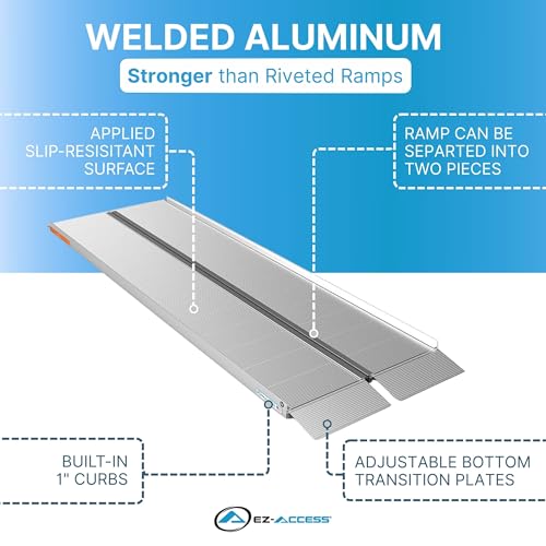 EZ-ACCESS Suitcase Singlefold Portable Wheelchair Ramp, 8 x 30 in - size: 8 Foot (Pack of 1), style: Standard