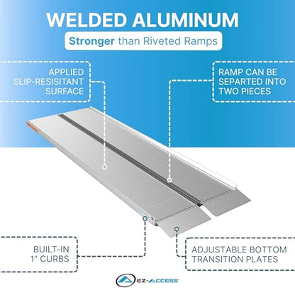 EZ-ACCESS Suitcase Singlefold Portable Wheelchair Ramp, 8 x 30 in - size: 8 Foot (Pack of 1), style: Standard