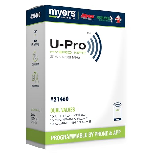 Myers Tire Supply Smartphone Programmable Tire Pressure Monitoring System - The TPMS Sensor Includes Dual Valves for Easy Installation by DIYers and Professionals (4 Pack)