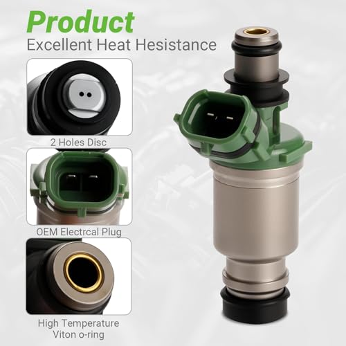 Fuel Injectors Set of 4 Compatible with Toyota Camry Celica MR2 Rav4 Solara 2.2L L4# FJ295 23250-74100 2320974100 842-12144 84212144 800-1298N FJ10133,1992 1993 1994 1995 1996 1997 1998 1999 2000 - size: 295