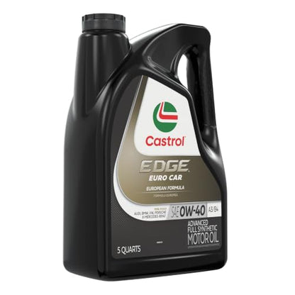 Castrol Edge Euro 0W-40 A3/B4 Advanced Full Synthetic Motor Oil, 5 Quarts - size: 5 Quart