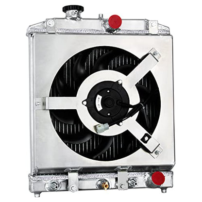 3 Row Radiator + Shroud Fan For Honda Civic D15 D16 EK 1992-2000 - size: 3 Row Radiator/w Cap+Shroud Fan+Relay Kit(AT)